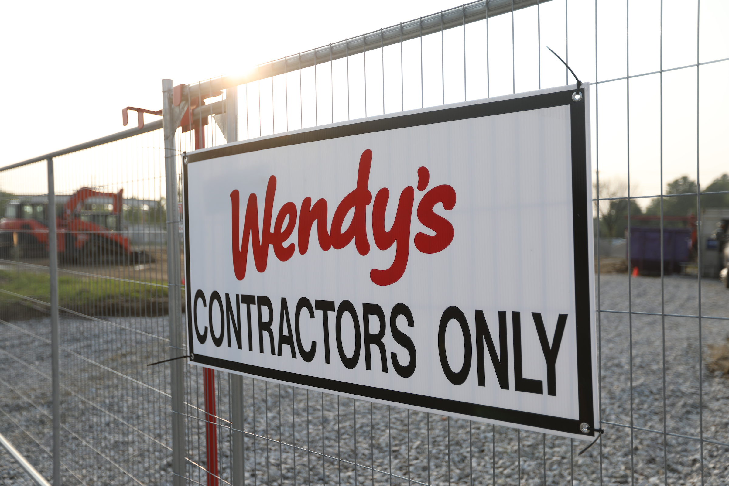 Construction site sign that reads "Wendy's Contractors Only"