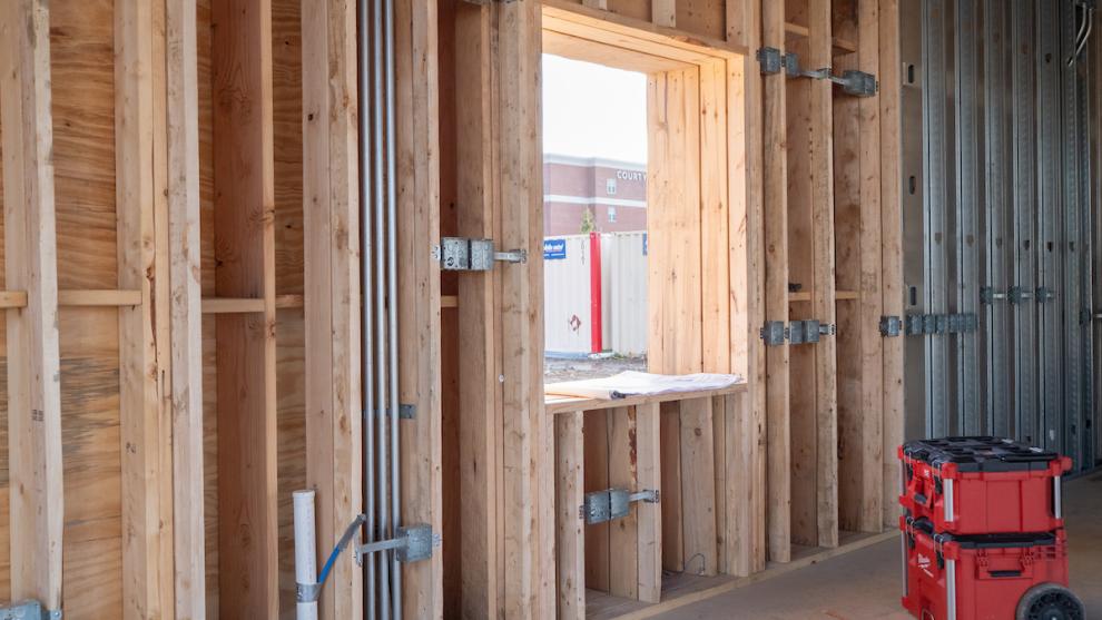 Wendys New Albany Construction Pick-Up Window